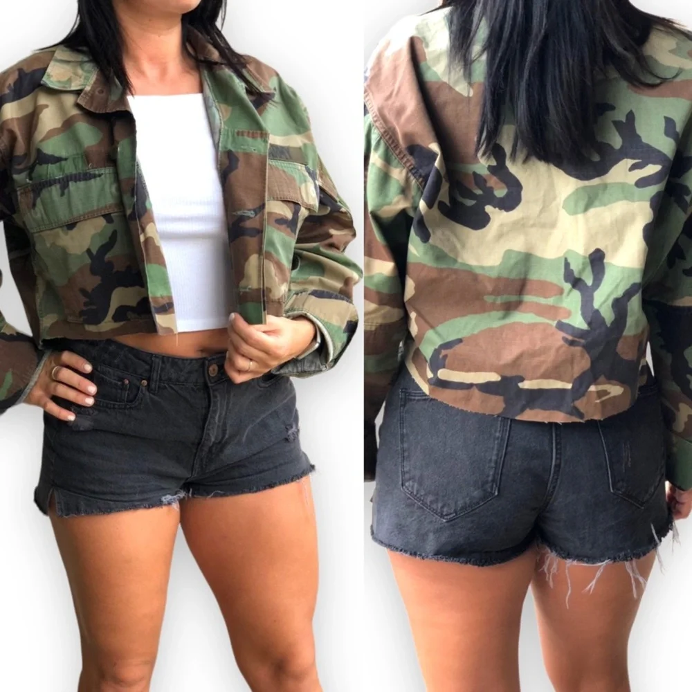 Vintage cropped camo army jacket. | Size XS - L | grunge aesthetic - Picture 8 of 8